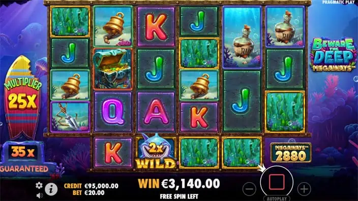 Beware The  Deep Megaways slots game from Pragmatic Play